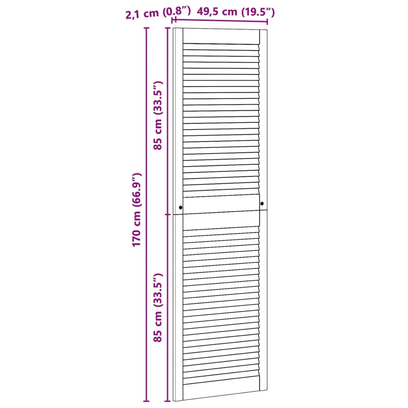 Spintelės durys su durimis 4 pcs Natūrali 170 x 2,1 x 49,5 cm
