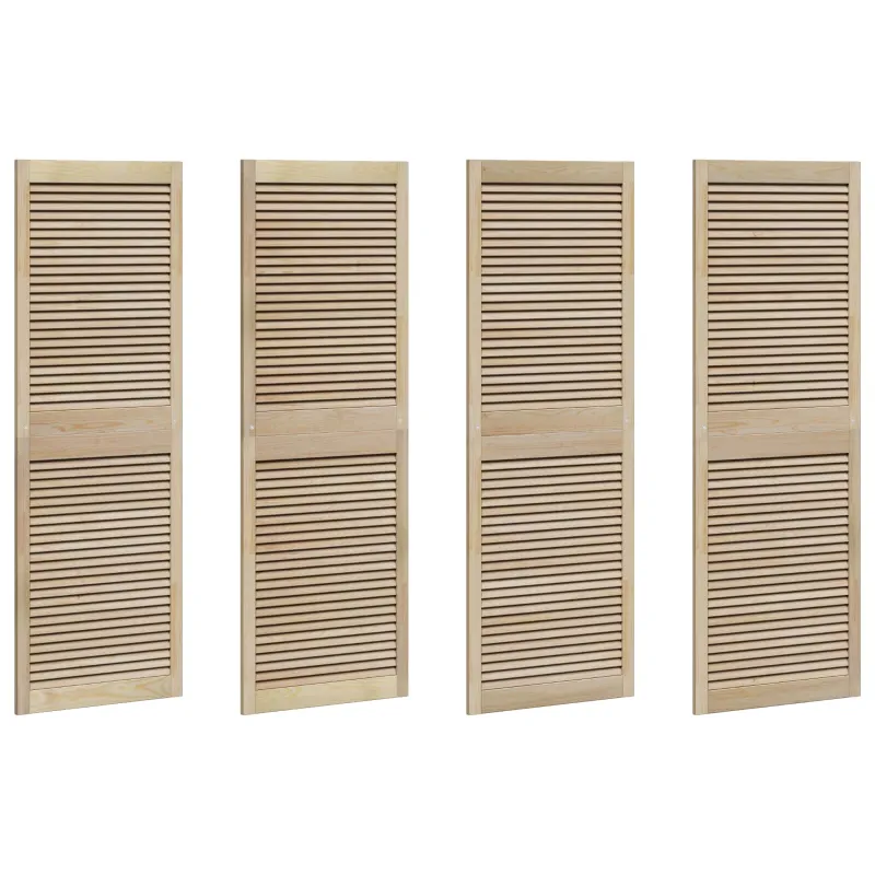 Spintelės durys su durimis 4 pcs Natūrali 170 x 2,1 x 59,5 cm