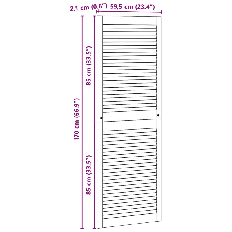 Spintelės durys su durimis 4 pcs Natūrali 170 x 2,1 x 59,5 cm