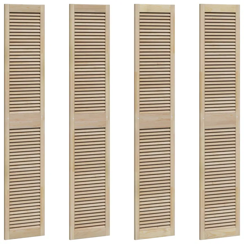 Spintelės durys su durimis 4 pcs Natūrali 201 x 2,1 x 39,5 cm