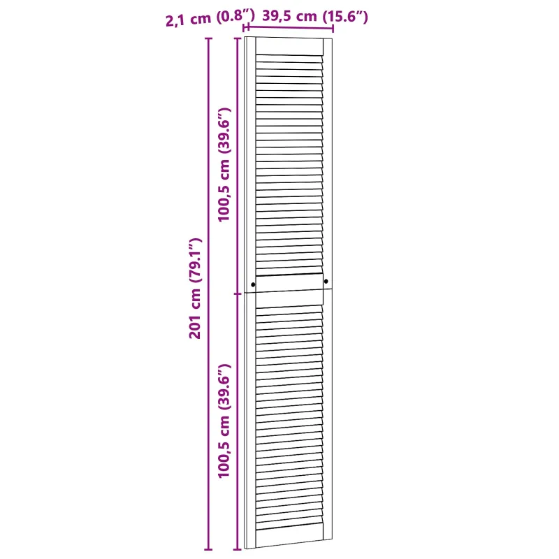 Spintelės durys su durimis 4 pcs Natūrali 201 x 2,1 x 39,5 cm