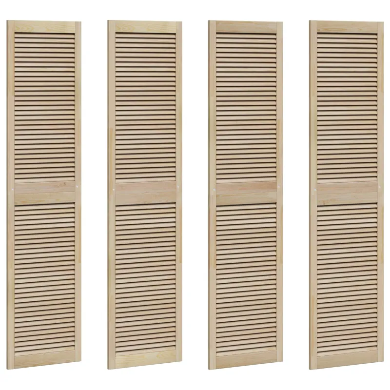 Spintelės durys su durimis 4 pcs Natūrali 201 x 2,1 x 49,5 cm