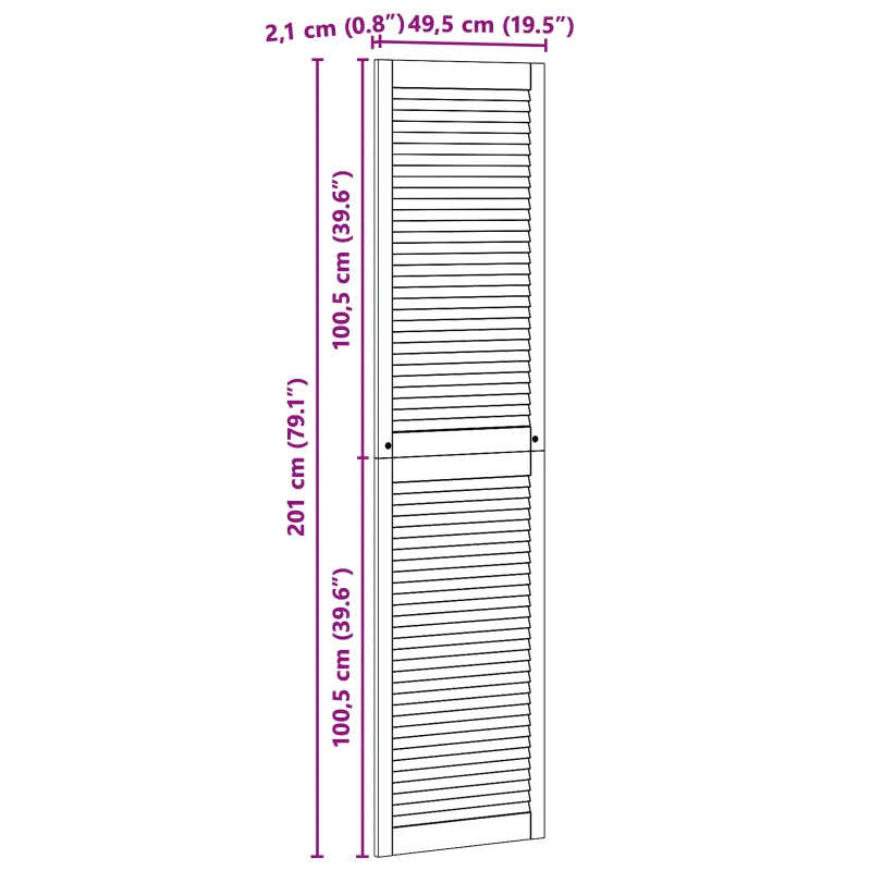 Spintelės durys su durimis 4 pcs Natūrali 201 x 2,1 x 49,5 cm