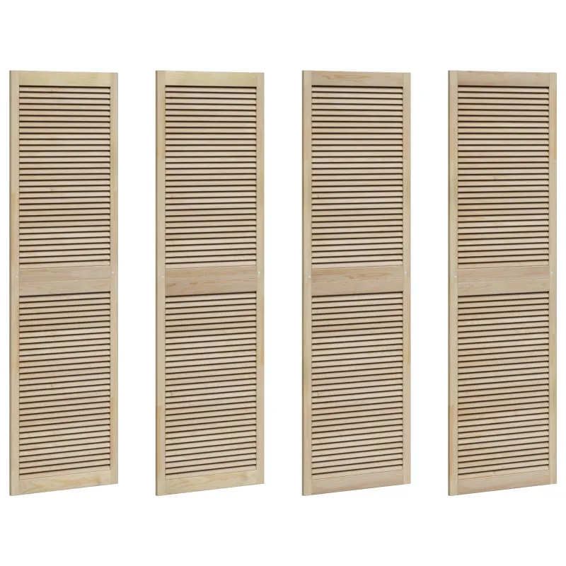 Spintelės durys su durimis 4 pcs Natūrali 201 x 2,1 x 59,5 cm