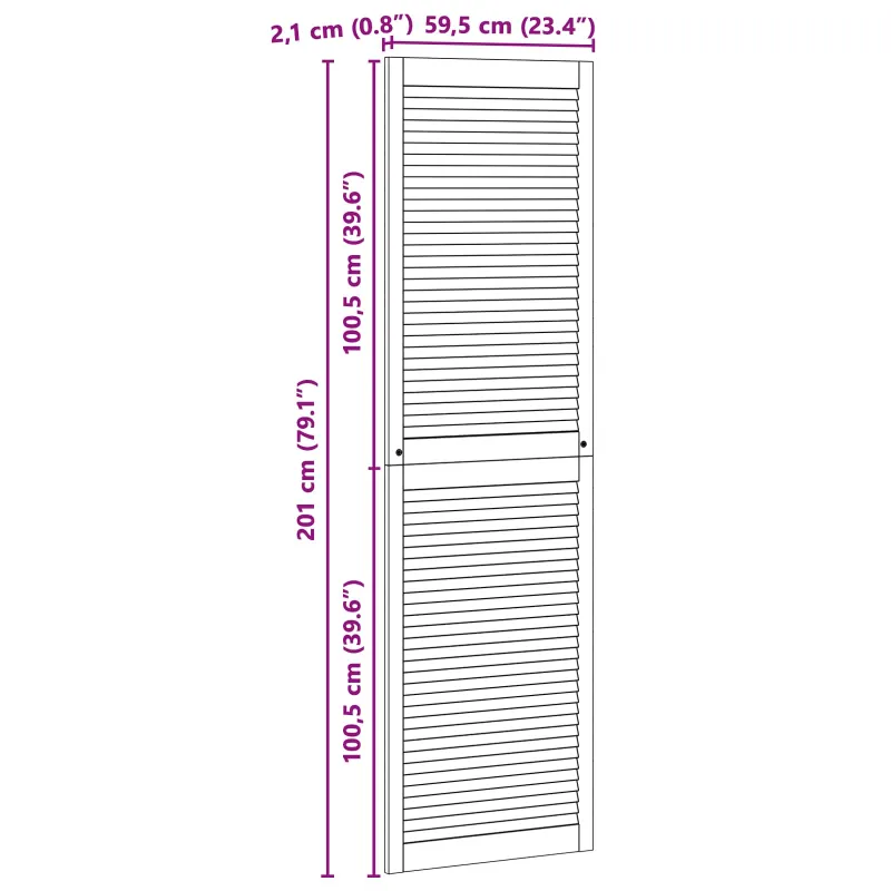 Spintelės durys su durimis 4 pcs Natūrali 201 x 2,1 x 59,5 cm