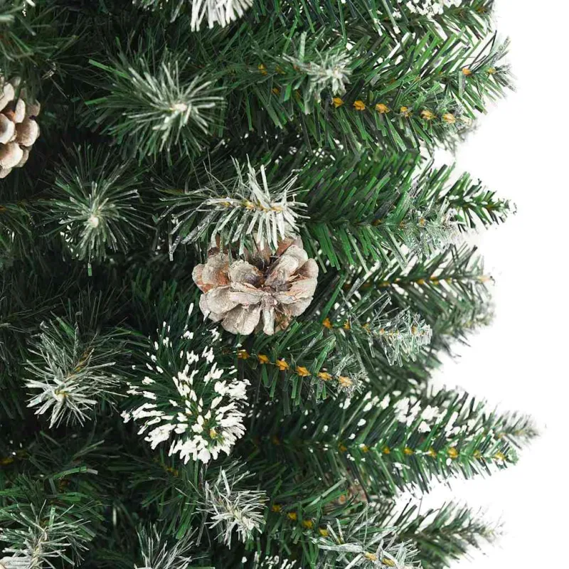 Dirbtinis lieknas Kalėdų medis su 150 LED Žalia ir balta 120 cm