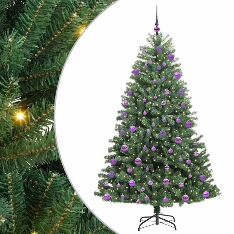 Dirbtinė Sulankstoma Kalėdų Eglutė Žalia 210 cm PVC ir metalas