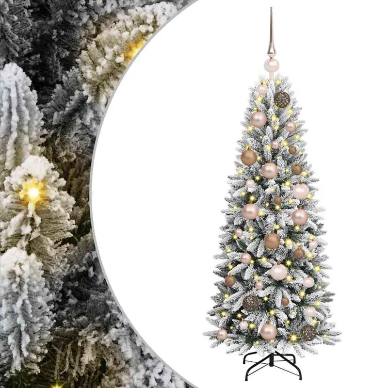 Dirbtinė Kalėdų eglutė su 150 LED s stovu Balta 120 cm