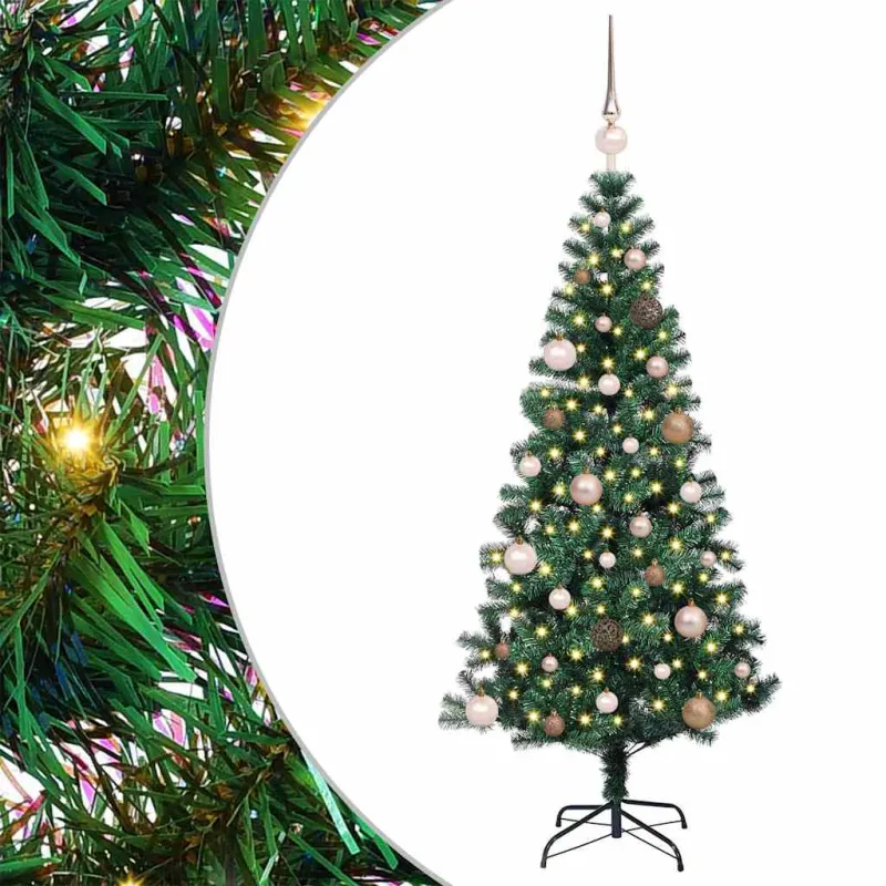 Dirbtinis prieššventinis eglutė su šviesomis Žalia 150 cm