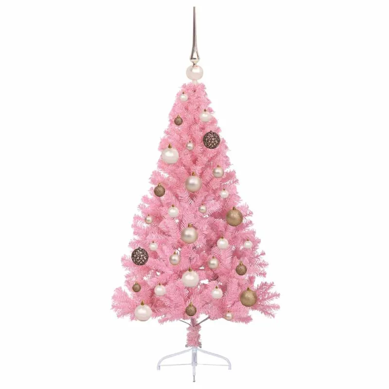 Dirbtinis prieššventinis eglutė su šviesomis Rožinė 120 cm PVC