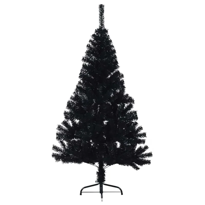 Dirbtinis prieššventinis eglutė su šviesomis Juoda 150 cm PVC