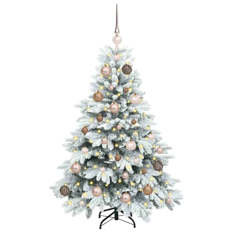 Dirbtinė Kalėdų eglutė su 150 LED Balta 120 cm PE ir PVC