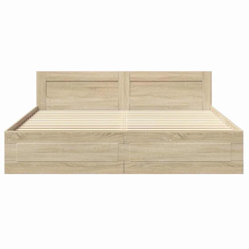 Lovos rėmas 2 pcs Sonoma 193 x 203 cm Apdirbta mediena