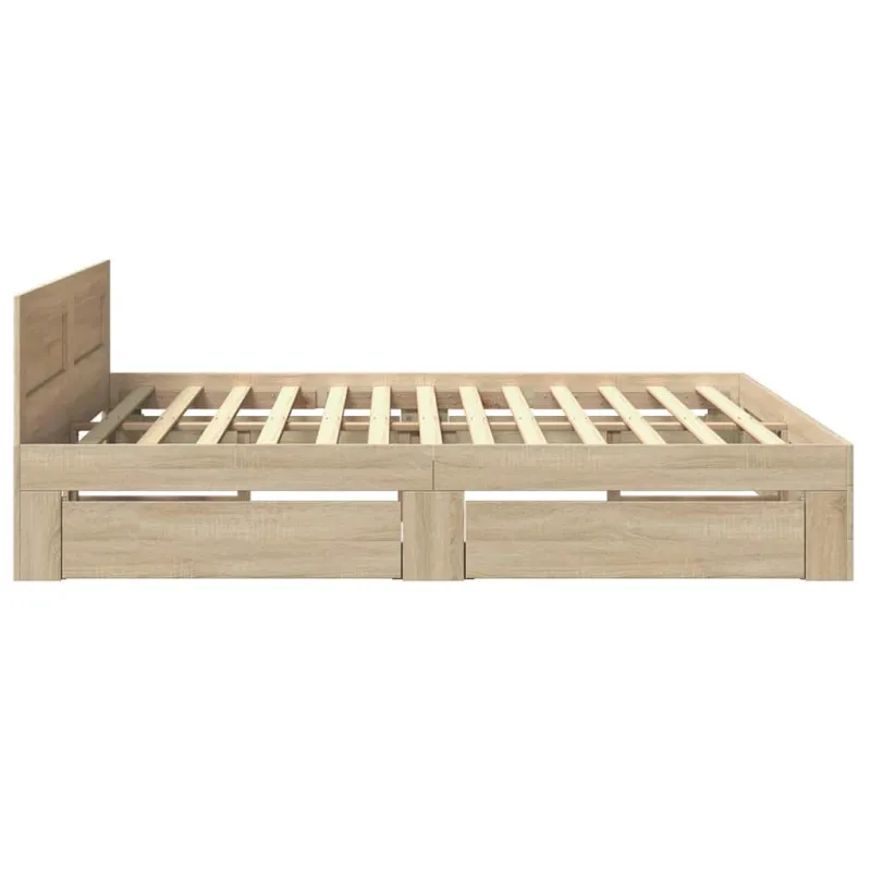 Lovos rėmas 2 pcs Sonoma 193 x 203 cm Apdirbta mediena
