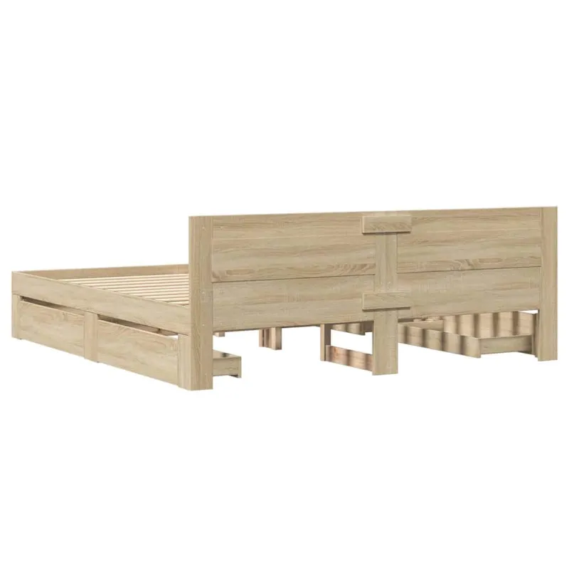 Lovos rėmas 2 pcs Sonoma 193 x 203 cm Apdirbta mediena