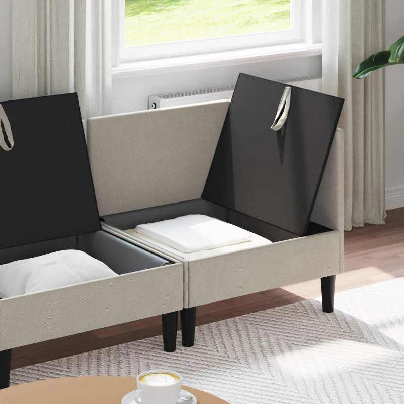 Svetainės baldų komplektas 4 pcs Avižinė Audinys