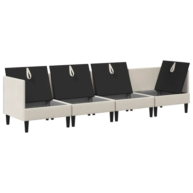Svetainės baldų komplektas 4 pcs Avižinė Audinys