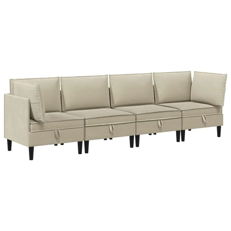 Svetainės baldų komplektas 4 pcs Smėlio Audinys