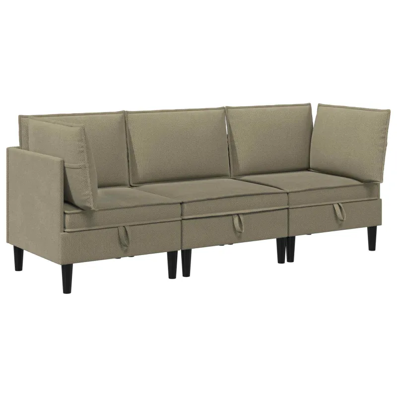 Svetainės baldų komplektas 3 pcs Chaki Audinys