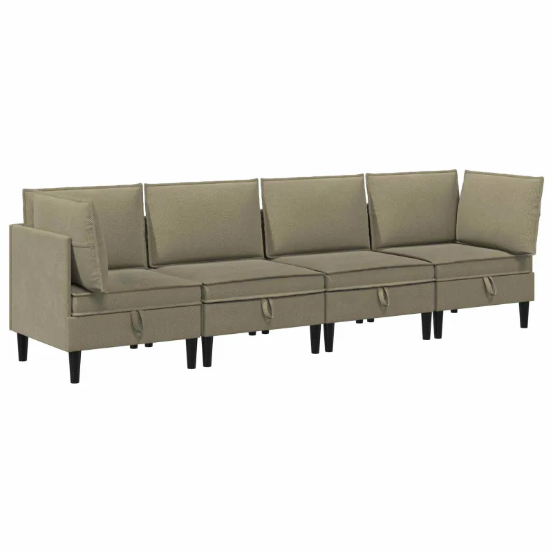 Svetainės baldų komplektas 4 pcs Chaki Audinys