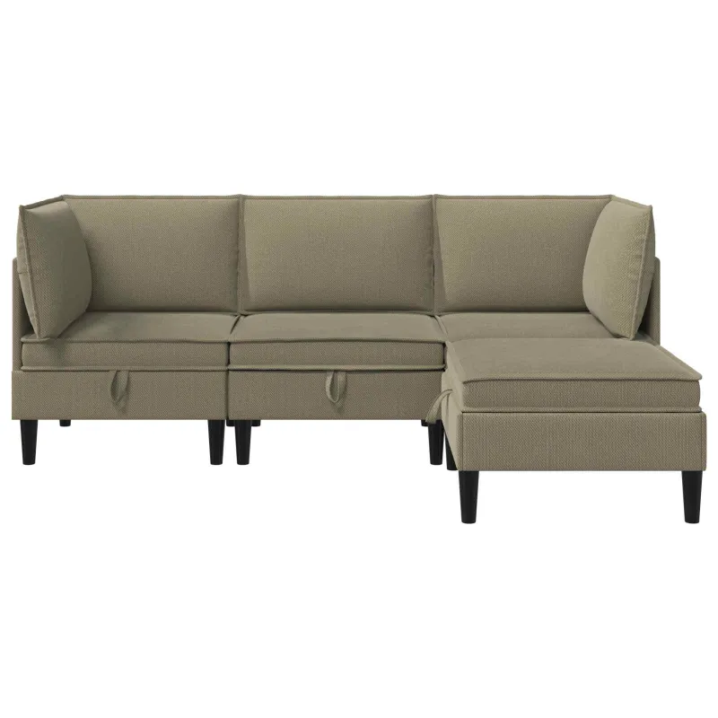 Svetainės baldų komplektas 4 pcs Chaki Audinys