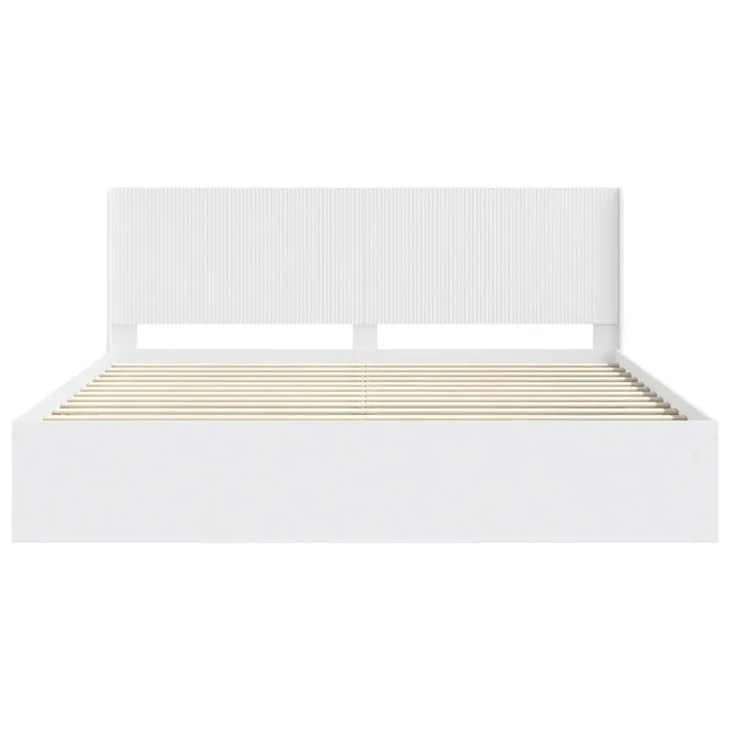 Lovos rėmas su saugojimu ir nugara Balta 200 x 200 cm