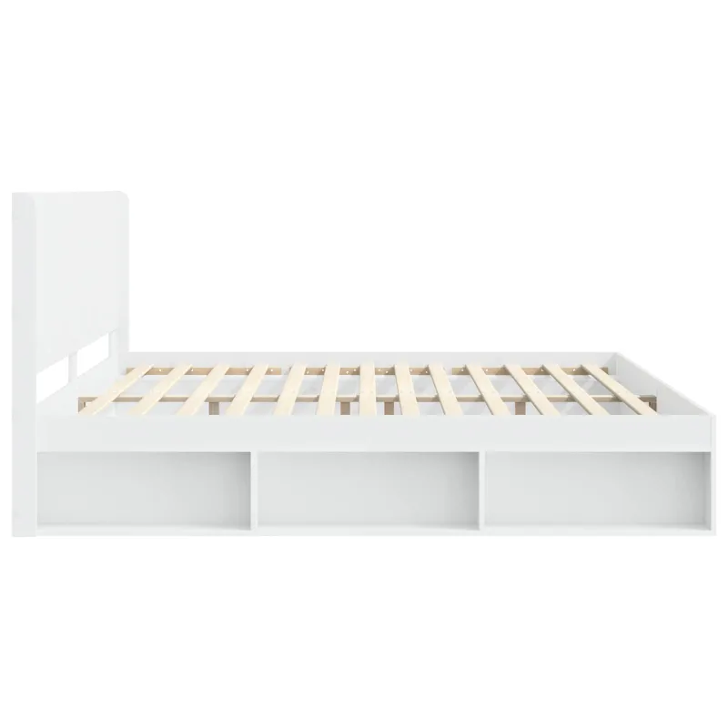Lovos rėmas su saugojimu ir nugara Balta 200 x 200 cm