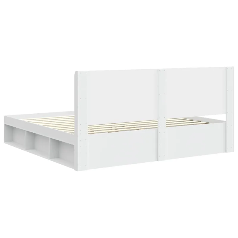 Lovos rėmas su saugojimu ir nugara Balta 200 x 200 cm