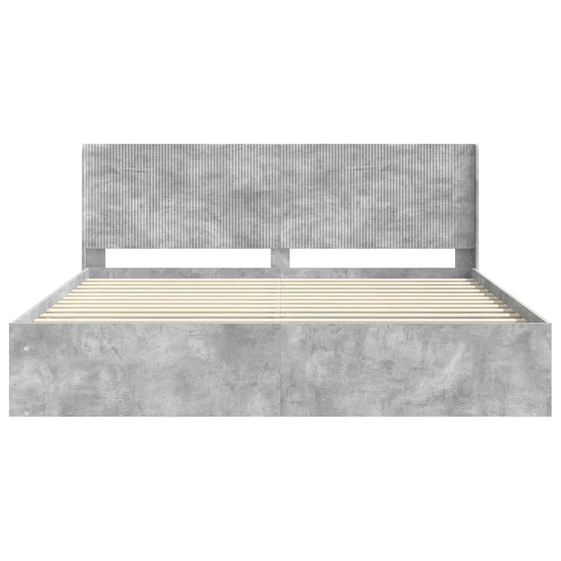 Lovos rėmas su saugojimu ir nugara Betono pilka 180 x 200 cm