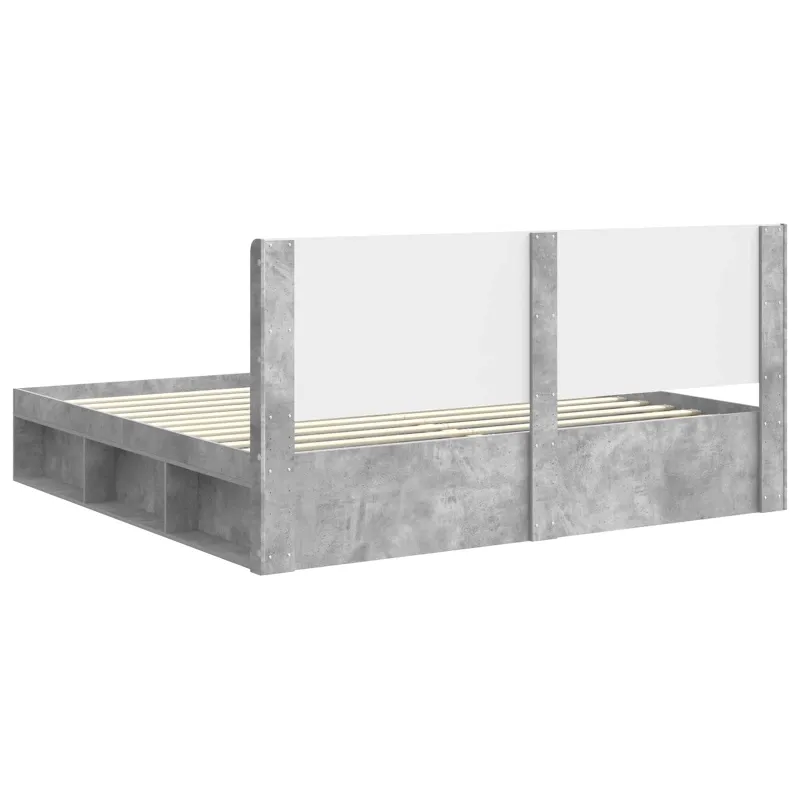 Lovos rėmas su saugojimu ir nugara Betono pilka 180 x 200 cm