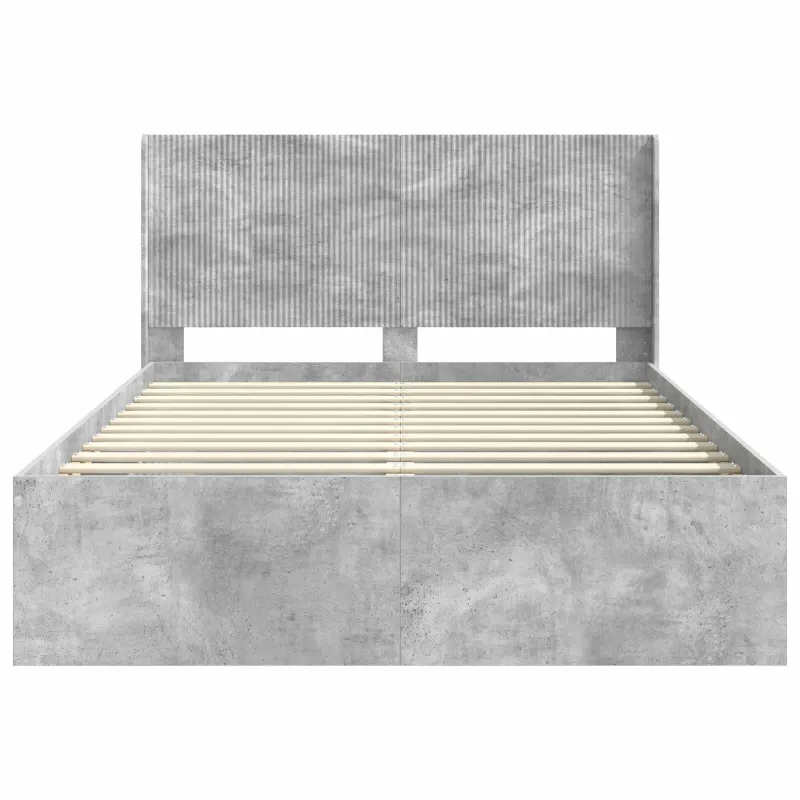 Lovos rėmas su saugojimu ir nugara Betono pilka 140 x 190 cm