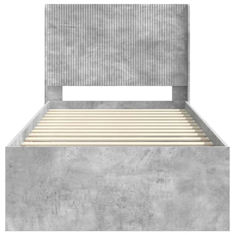 Lovos rėmas su saugojimu ir nugara Betono pilka 100 x 200 cm