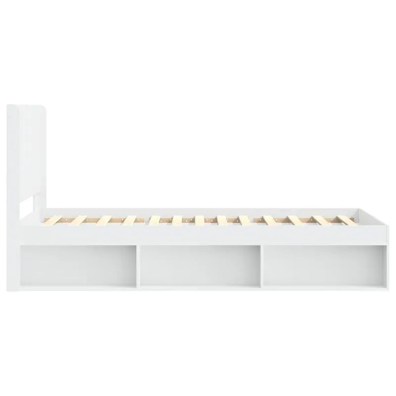 Lovos rėmas su saugojimu ir nugara Balta 90 x 190 cm