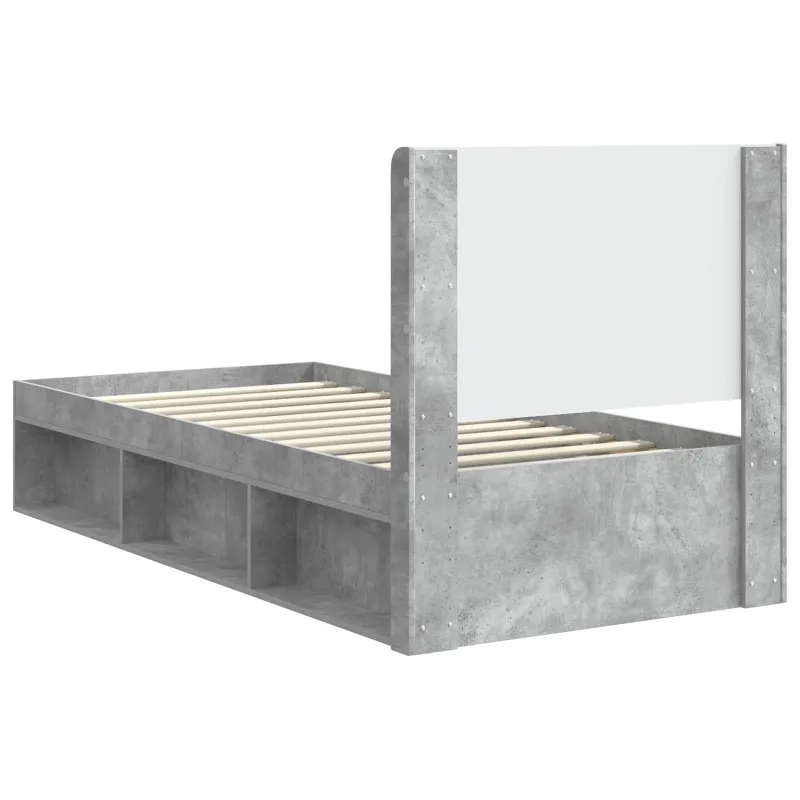 Lovos rėmas su saugojimu ir nugara Betono pilka 75 x 190 cm