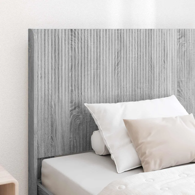 Lovos rėmas su saugojimu ir nugara Pilka Sonoma 75 x 190 cm
