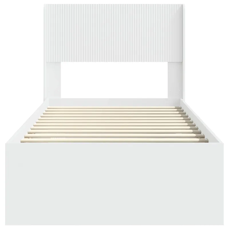 Lovos rėmas su saugojimu ir nugara Balta 100 x 200 cm