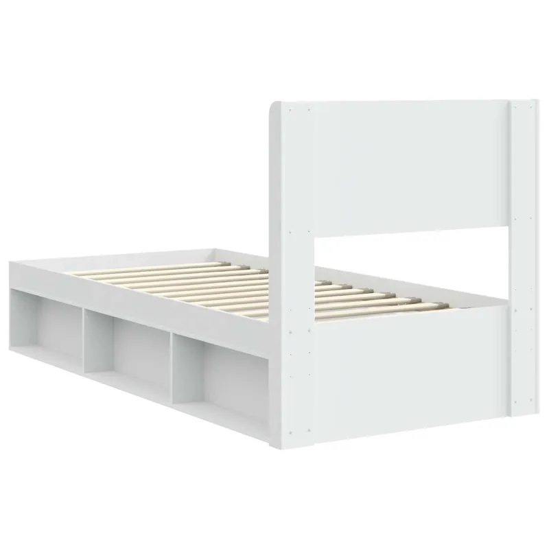 Lovos rėmas su saugojimu ir nugara Balta 100 x 200 cm