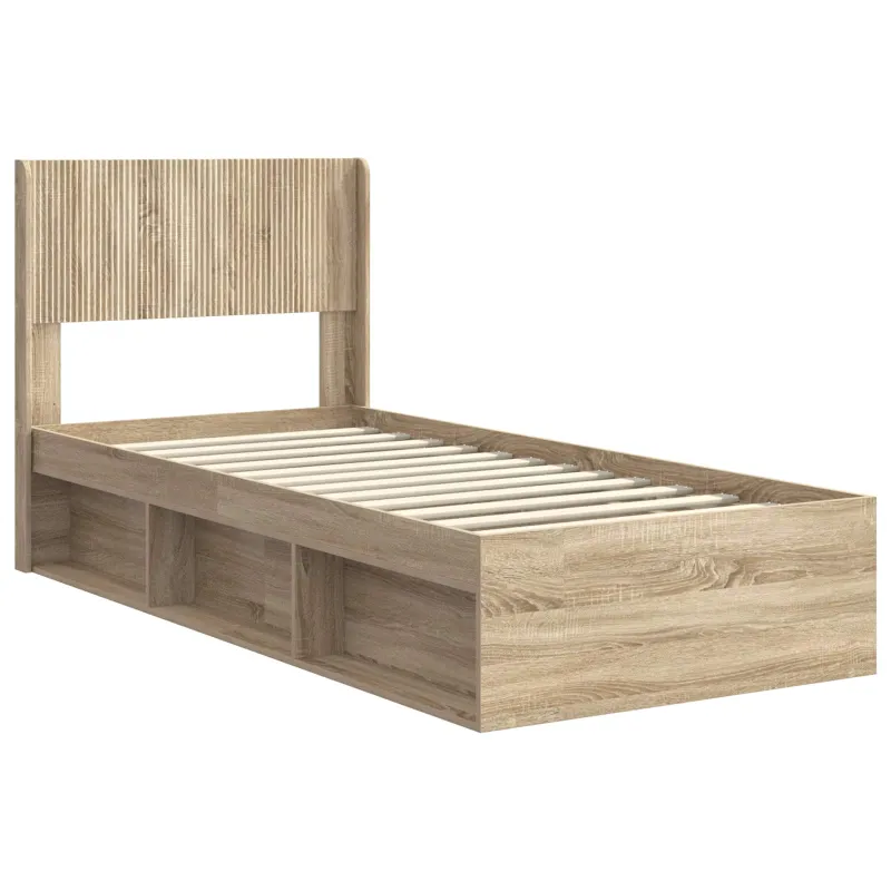 Lovos rėmas su saugojimu ir nugara 3 pcs Apdirbta mediena