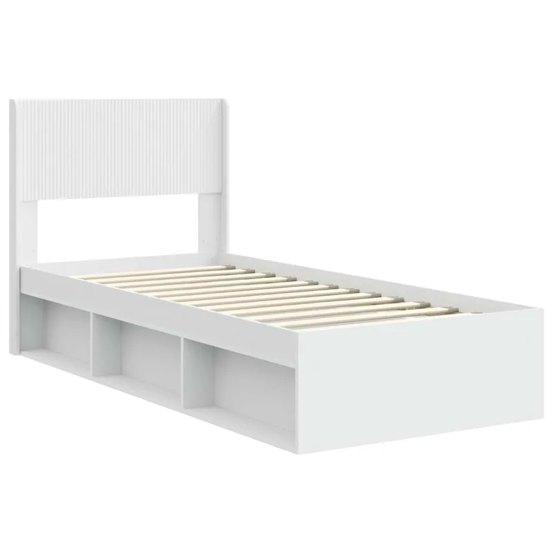 Lovos rėmas su saugojimu ir nugara Balta 90 x 200 cm