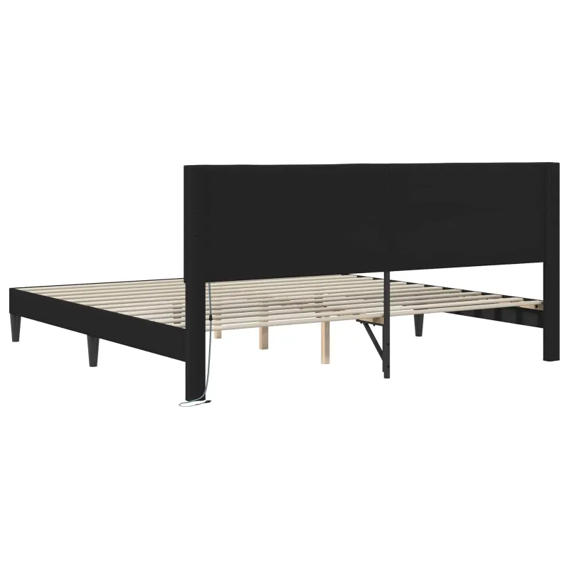 Lovos rėmas Juoda 180 x 200 cm Dirbtinė oda