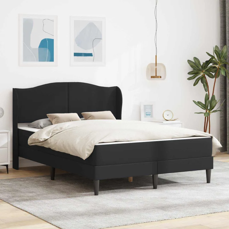 Lovos rėmas su galvūgalio Juoda 120 x 200 cm Dirbtinė oda