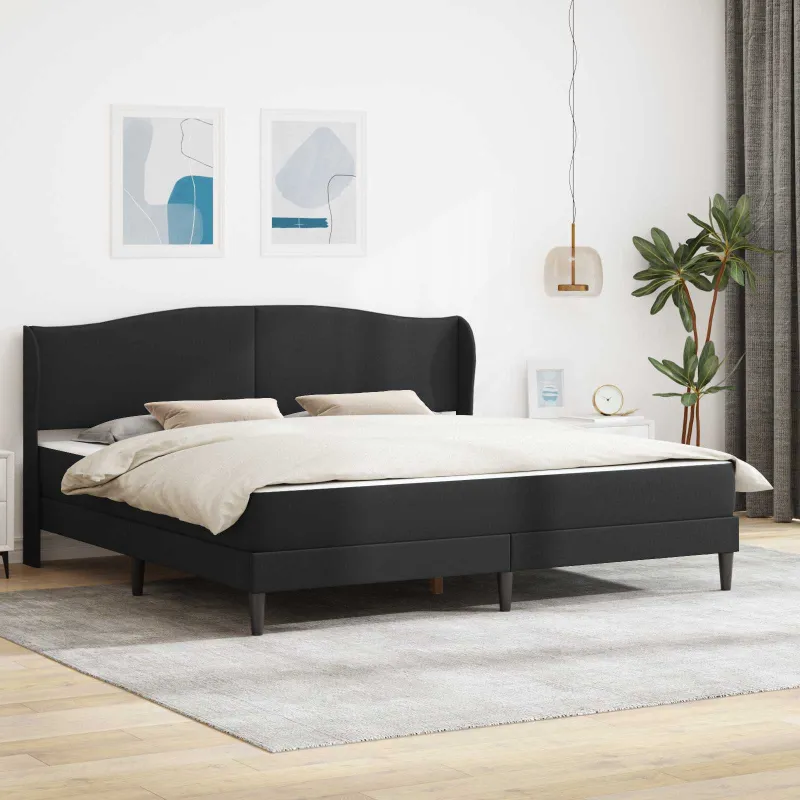 Lovos rėmas su galvūgalio Juoda 200 x 200 cm Dirbtinė oda