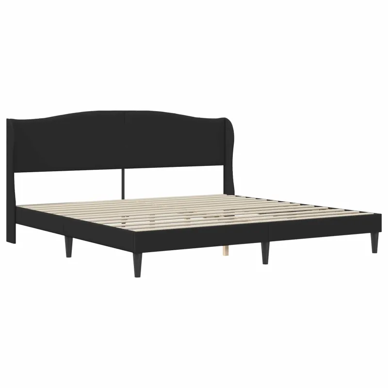 Lovos rėmas su galvūgalio Juoda 200 x 200 cm Dirbtinė oda