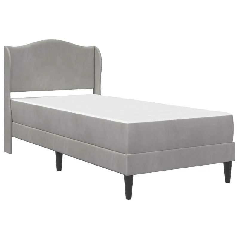 Lovos rėmas 2 pcs Šviesiai pilka 90 x 190 cm Aksomas