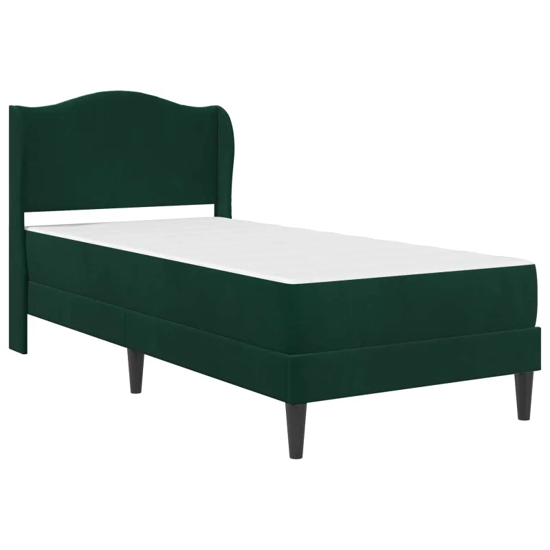 Lovos rėmas 2 pcs Tamsiai žalia 90 x 190 cm Aksomas