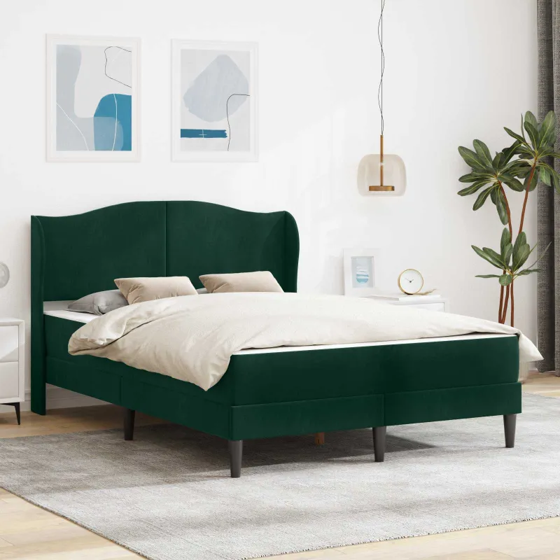 Lovos rėmas 2 pcs Tamsiai žalia 120 x 190 cm Aksomas
