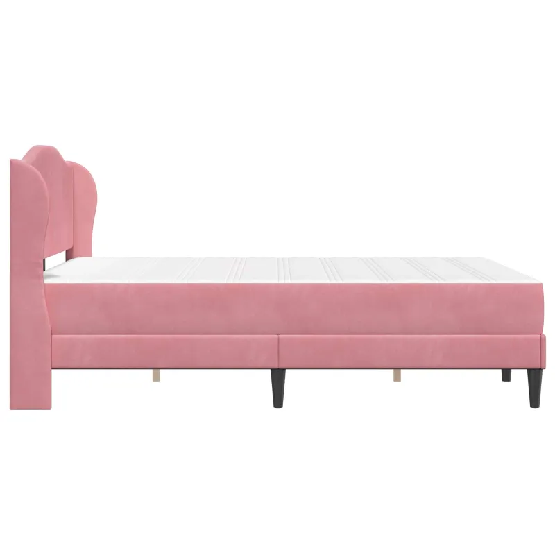Lovos rėmas su galvūgalio 2 pcs Rožinė 120 x 190 cm Aksomas