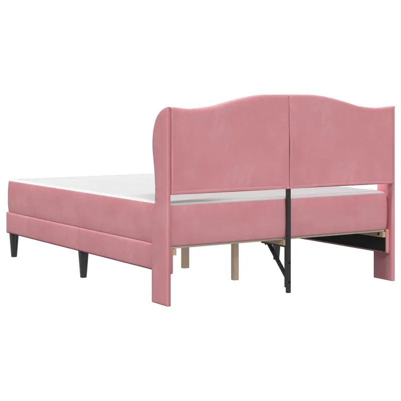 Lovos rėmas su galvūgalio 2 pcs Rožinė 120 x 190 cm Aksomas