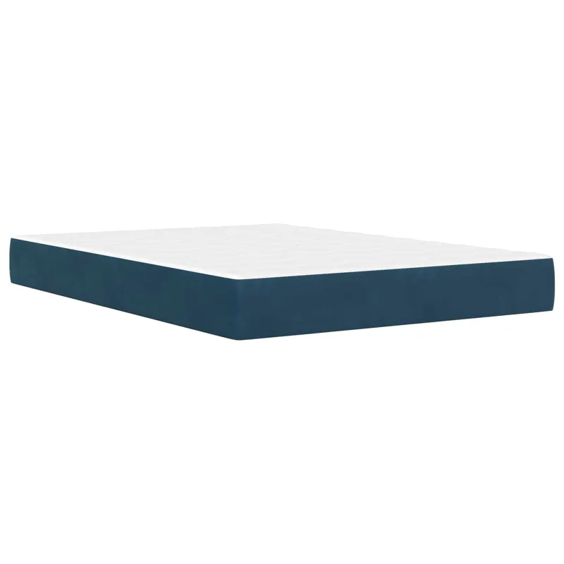 Lovos rėmas su galvūgalio 2 pcs Mėlyna 120 x 190 cm Aksomas