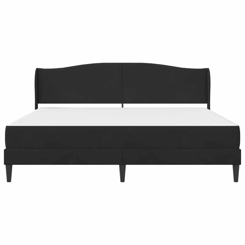 Lovos rėmas su galvūgalio Juoda 180 x 200 cm Aksomas